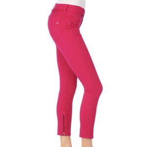Rag & Bone Jean Stretch-Twill Zipper Pink Capri Jeans size 26